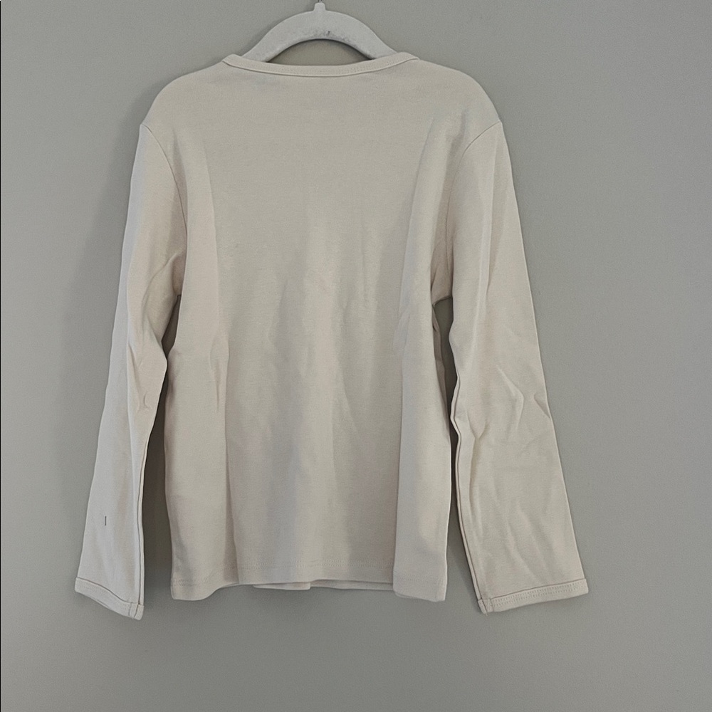 H&M Kids Light Beige Long Sleeve Henley Tee 5T/6 - Picture 4 of 4